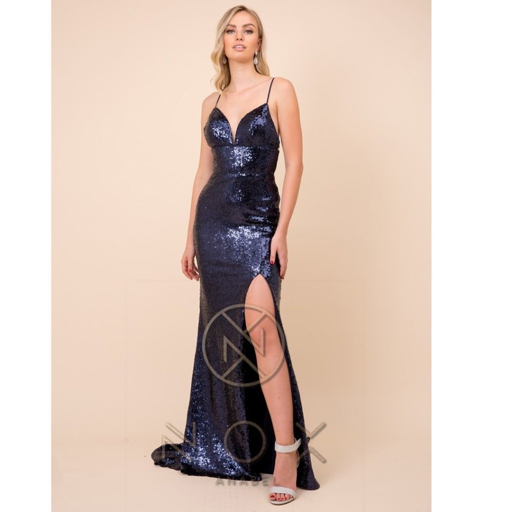 BEAUTIFUL DRESS-R350-NAVY BLUE